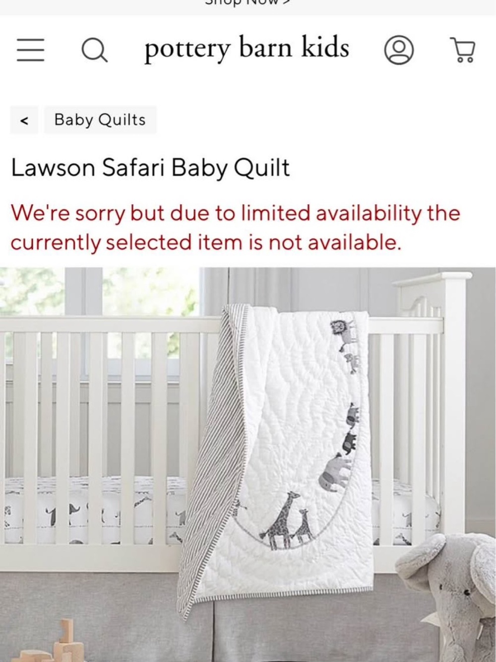 Pottery Barn Baby Lawson Safari Quilt